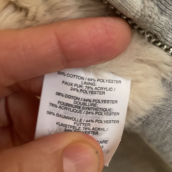 J Crew faux fur lined xxs zip up hoody - Picture 4 of 5